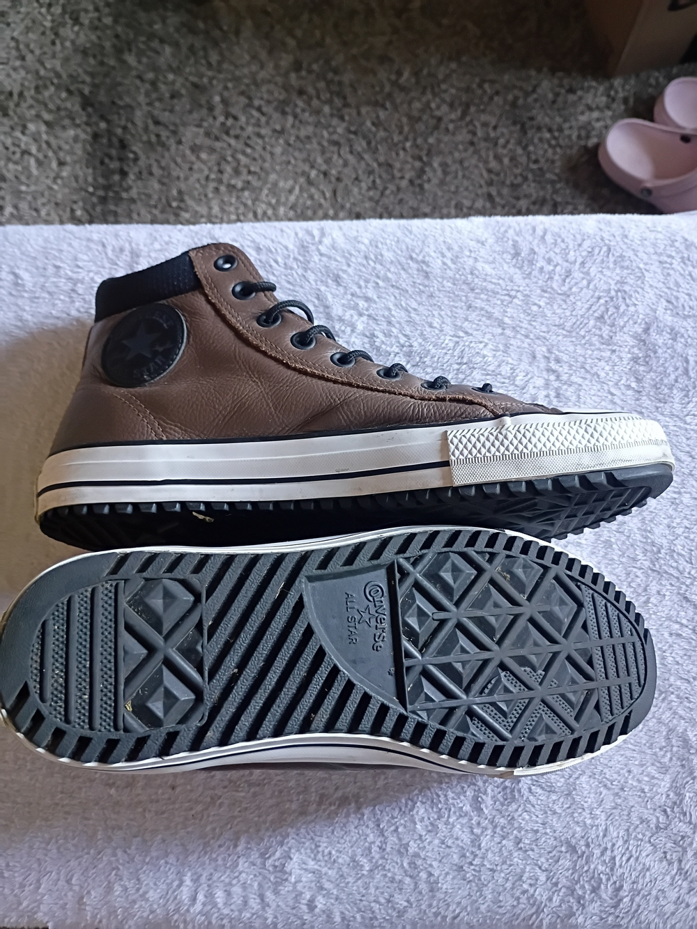 Converse Men's Brown Leather High-Top Sneakers
